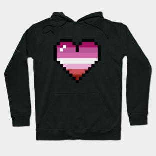 Lesbian 8 bit heart Hoodie